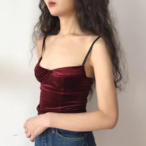 Red velvet bustier